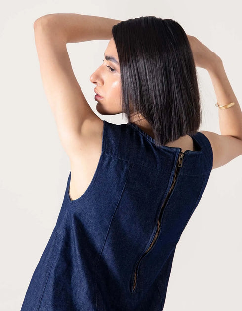 DENIM MIDI DRESS